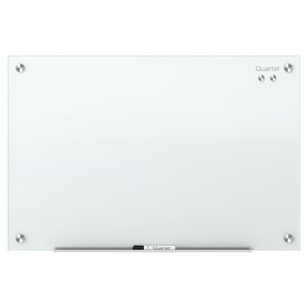 Universal Office Products UNV Frameless Magnetic Glass Marker Board, White - 36 x 24 in. 43202